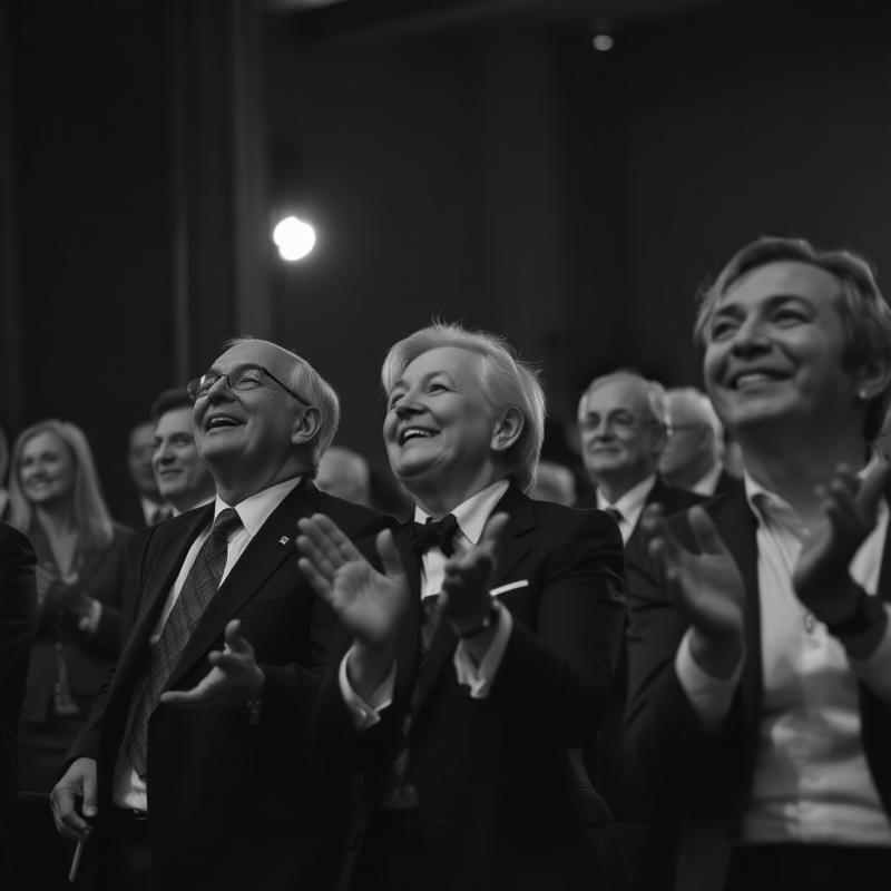 Manager aziendali che applaudono durante uno show